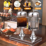 16L Commercial Restaurant Buffet Beverage Juice Beverage Dispenser Drink Container Gold - Side View