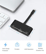 5in1 USB C to HDMI VGA Hub Adapter Type C to HDMI USB3.0 Port Dongle Converter - Close-Up Angle