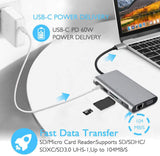 USB HUB C 10 in 1 Type C Adapter Dock 3 USB 3.0 Port 4K HDMI 1080P VGA RJ45 Ethernet - Top-Down View
