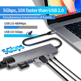 8in1 USB C Adapter 4K HDMI PD USB C Port USB 3.0 RJ45 SD/TF Card Reader Docking Station MacBook Ipad Pro Laptop - Top-Down View