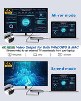 8in1 USB C Adapter 4K HDMI PD USB C Port USB 3.0 RJ45 SD/TF Card Reader Docking Station MacBook Ipad Pro Laptop - Close-Up Angle