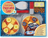 Melissa & Doug Flip and Serve Pancake Set (19 pcs) - Wooden Breakfast Play Food - Rear View