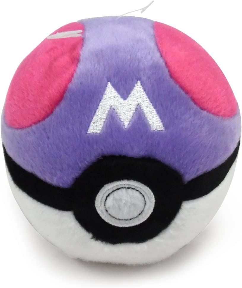 WCT Pokemon 5 Plush Pokeball Master Ball with Weighted Bottom