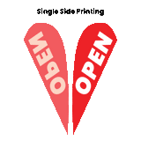 Open Teardrop Flag Banner - Front View