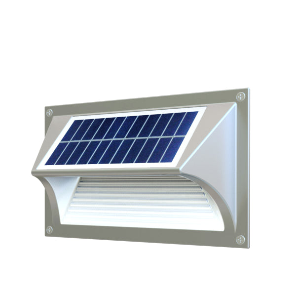 Solar Step Light ??Warm White with Silver Case