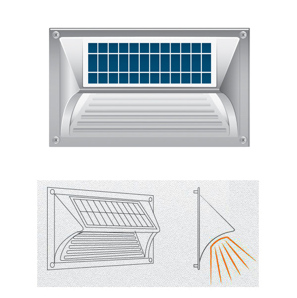Solar Step Light ??Warm White with Silver Case