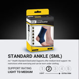 MX Health Standard Elasticated Ankle Support - Medium - Front View