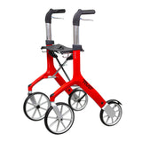 Let's Fly Mobility Rollator Wheelie Walker - Red - Top-Down View