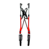 Let's Fly Mobility Rollator Wheelie Walker - Red - 45-Degree Angle