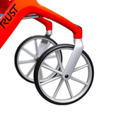 Let's Fly Mobility Rollator Wheelie Walker - Red - Close-Up Angle