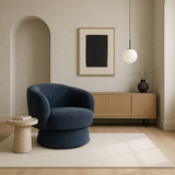 Interior Ave - Celine Swivel Armchair ??Chenille Denim Blue