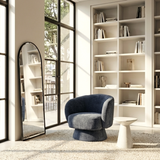 Interior Ave - Celine Swivel Armchair ??Chenille Denim Blue
