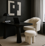 Interior Ave - Celine Swivel Armchair – Chenille Pearl White - Top-Down View
