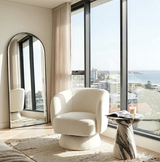 Interior Ave - Celine Swivel Armchair ??Chenille Pearl White
