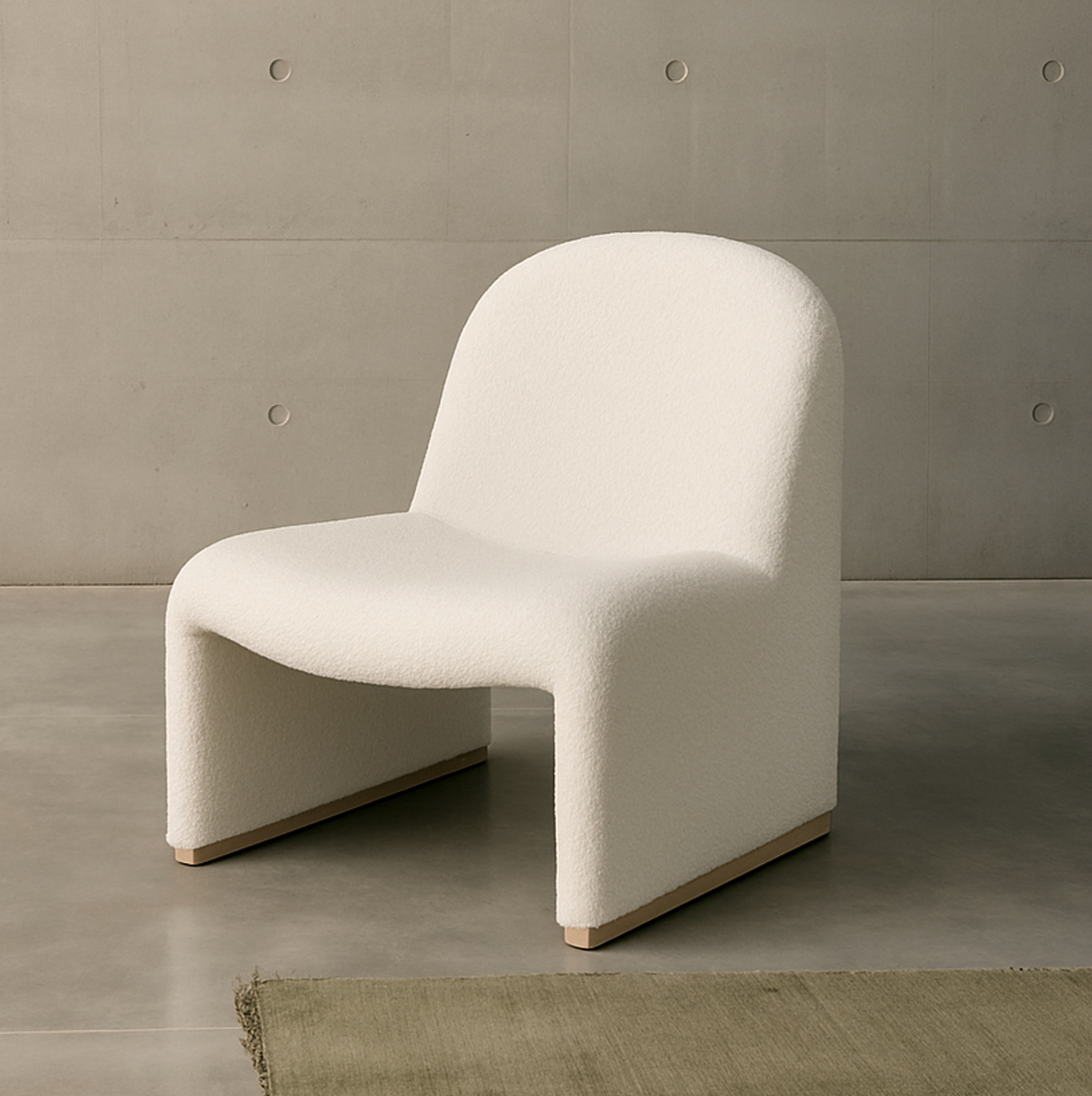 Interior Ave - Haven Curved Boucle Armchair ??Sculptural White