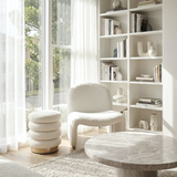 Interior Ave - Haven Curved Boucle Armchair ??Sculptural White