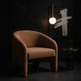Interior Ave - Nova Sculptural Accent Chair – Velvet Chocolate - Front View