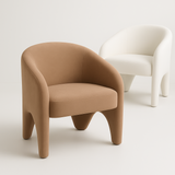 Interior Ave - Nova Sculptural Accent Chair – Velvet Chocolate - Side View
