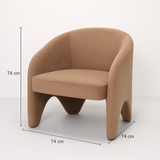 Interior Ave - Nova Sculptural Accent Chair – Velvet Chocolate - 45-Degree Angle