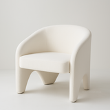Interior Ave - Nova Sculptural Accent Chair – White Chenille - Side View