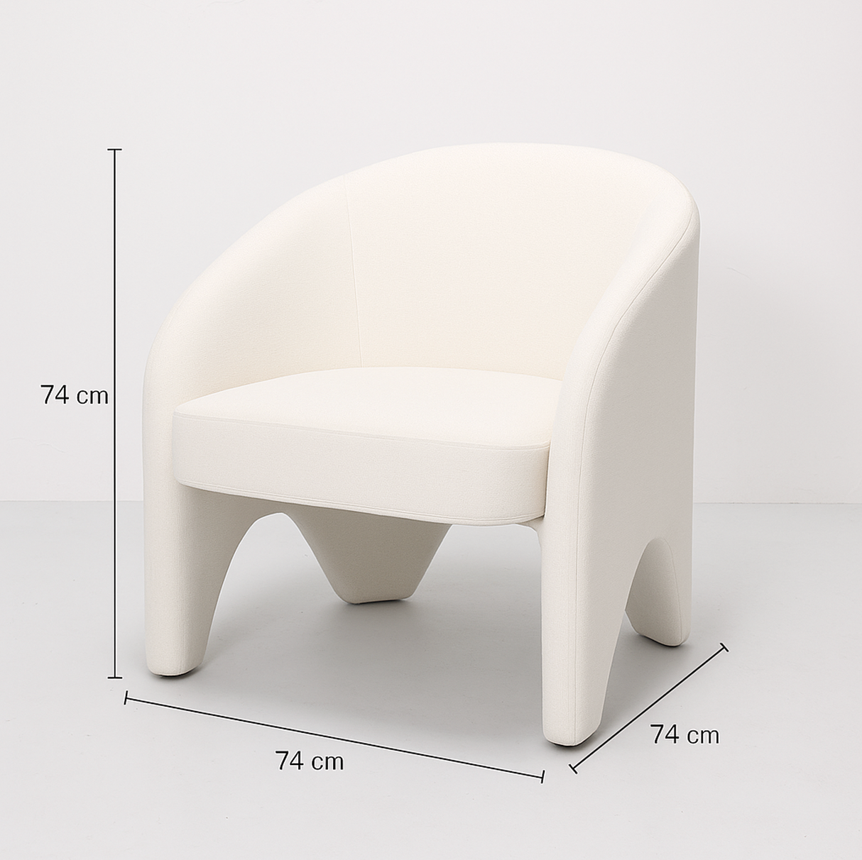Interior Ave - Nova Sculptural Accent Chair ??White Chenille