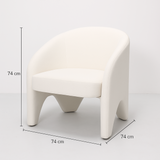 Interior Ave - Nova Sculptural Accent Chair – White Chenille - Top-Down View