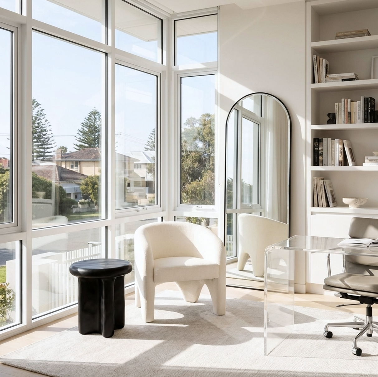 Interior Ave - Nova Sculptural Accent Chair ??White Chenille