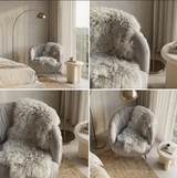 Interior Ave - Vespa Pleated Velvet Accent Chair ??Pearl Grey - Top-Down View