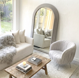 Interior Ave - Vespa Pleated Velvet Accent Chair ??Pearl Grey