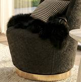 Interior Ave - Chateau Swivel Accent Chair - Charcoal Boucle - Front View