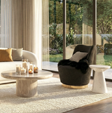 Interior Ave - Chateau Swivel Accent Chair - Charcoal Boucle - Side View