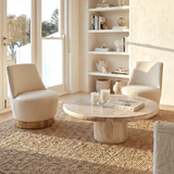 Interior Ave - Chateau Swivel Accent Chair - Vanilla Oat - Front View