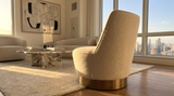 Interior Ave - Chateau Swivel Accent Chair - Vanilla Oat - Side View