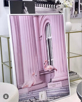 Interior Ave - Saint Pink - 90cm x 60cm White Framed Artwork - Side View