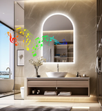 Interior Ave - 90 x 60cm Arched Frameless LED Bathroom Mirror – Bluetooth