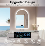 Interior Ave - 90 x 60cm Arched Frameless LED Bathroom Mirror – Bluetooth - Front View