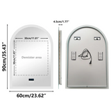 Interior Ave - 90 x 60cm Arched Frameless LED Bathroom Mirror – Bluetooth - Top-Down View