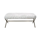 Interior Ave - Oxley Fur Bench - White & Gold - Front View