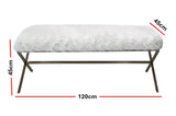 Interior Ave - Oxley Fur Bench - White & Gold - Side View