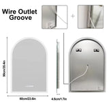 Interior Ave - 90 x 60cm Arched LED Bathroom Mirror - Top-Down View