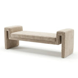 Interior Ave - Solace Textured Bench - Natural Taupe - Front View