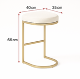 Interior Ave - Royale Oatmeal Tweed Linen Kitchen Bar Stool - Front View
