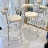 Interior Ave - Calipo White Leather Kitchen Bar Stool - Set of 2 - Front View