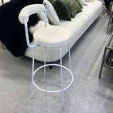 Interior Ave - Calipo White Leather Kitchen Bar Stool - Set of 2 - Side View