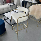 Interior Ave - Allegra White Linen Kitchen Bar Stool