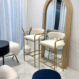 Interior Ave - Allegra White Linen Kitchen Bar Stool - Side View