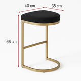 Interior Ave - Royale Black Boucle Kitchen Bar Stool - Top-Down View