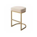 Interior Ave - Royale Light Taupe Velvet Kitchen Bar Stool - 45-Degree Angle