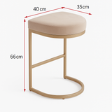 Interior Ave - Royale Light Taupe Velvet Kitchen Bar Stool - Rear View