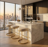 Interior Ave - Royale Light Taupe Velvet Kitchen Bar Stool